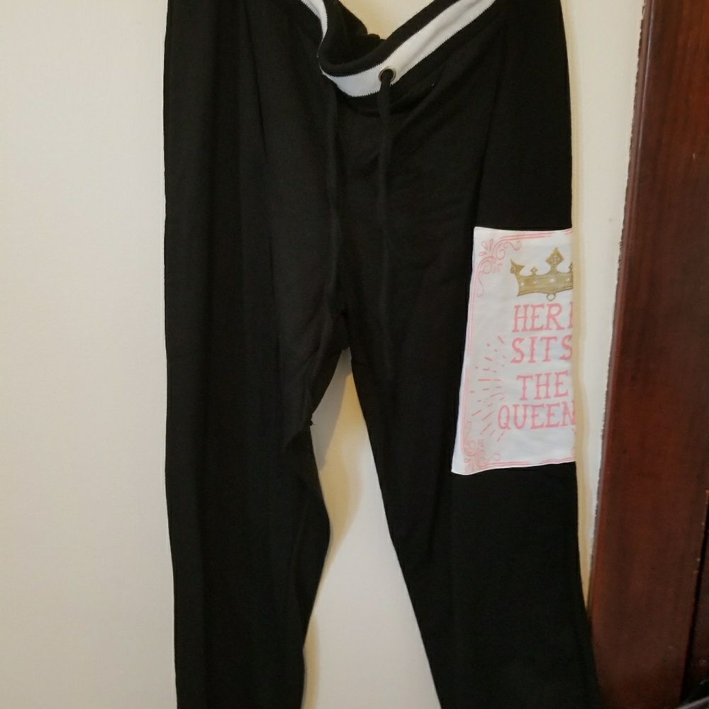 Here sits the queen sweatpants